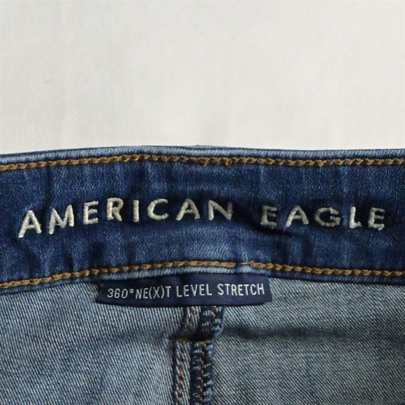 American Eagle 2 Hi Rise Jegging 360 Next Level Stretch Destroyed Denim Jeans - Picture 3 of 7